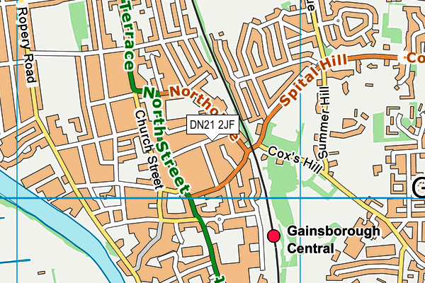 DN21 2JF map - OS VectorMap District (Ordnance Survey)