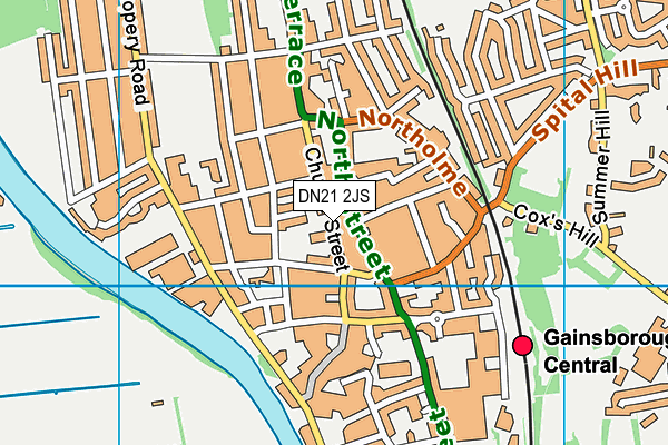 DN21 2JS map - OS VectorMap District (Ordnance Survey)