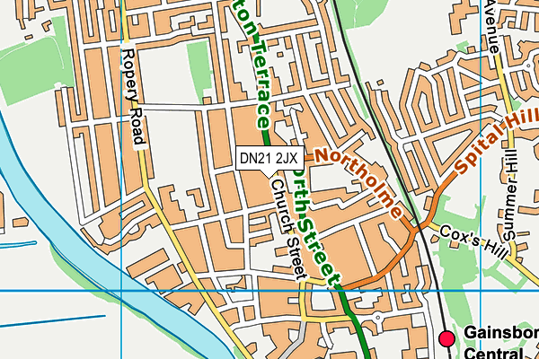DN21 2JX map - OS VectorMap District (Ordnance Survey)
