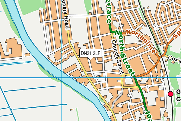 DN21 2LF map - OS VectorMap District (Ordnance Survey)
