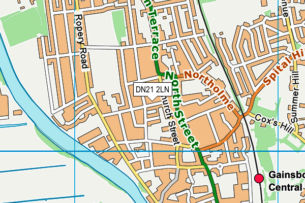 DN21 2LN map - OS VectorMap District (Ordnance Survey)