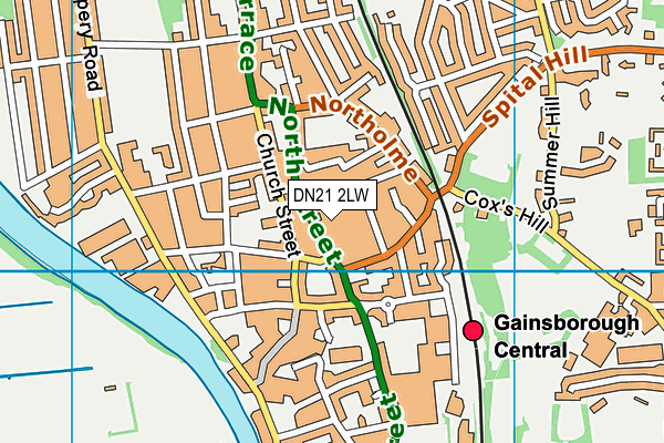 DN21 2LW map - OS VectorMap District (Ordnance Survey)