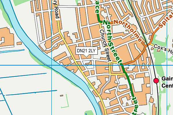 DN21 2LY map - OS VectorMap District (Ordnance Survey)