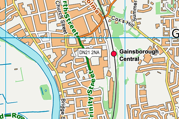 Snap Fitness (Gainsborough) map (DN21 2NA) - OS VectorMap District (Ordnance Survey)