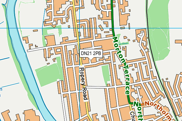 DN21 2PB map - OS VectorMap District (Ordnance Survey)