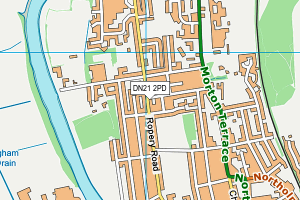 Mercer's Academy map (DN21 2PD) - OS VectorMap District (Ordnance Survey)