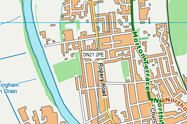 DN21 2PE map - OS VectorMap District (Ordnance Survey)
