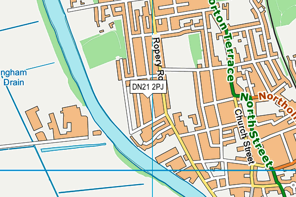 DN21 2PJ map - OS VectorMap District (Ordnance Survey)