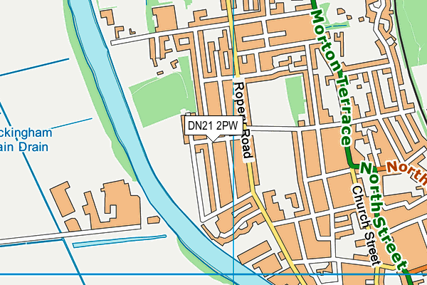 DN21 2PW map - OS VectorMap District (Ordnance Survey)