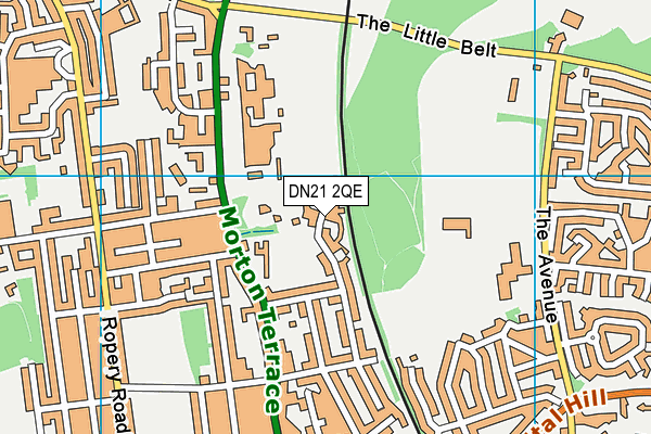 DN21 2QE map - OS VectorMap District (Ordnance Survey)