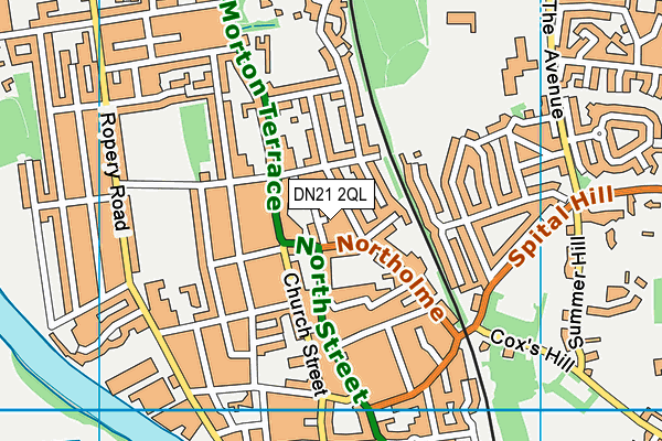 DN21 2QL map - OS VectorMap District (Ordnance Survey)