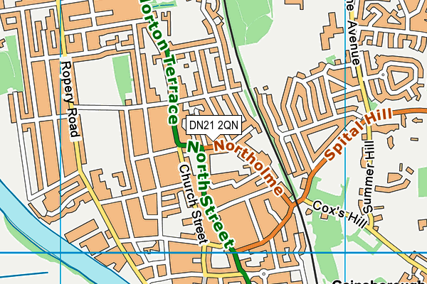 DN21 2QN map - OS VectorMap District (Ordnance Survey)