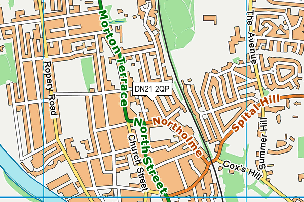 DN21 2QP map - OS VectorMap District (Ordnance Survey)
