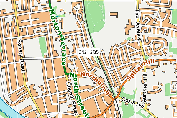 DN21 2QS map - OS VectorMap District (Ordnance Survey)