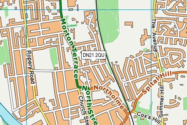 DN21 2QU map - OS VectorMap District (Ordnance Survey)