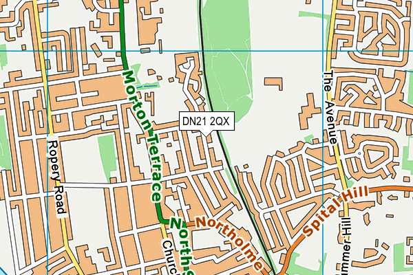 DN21 2QX map - OS VectorMap District (Ordnance Survey)