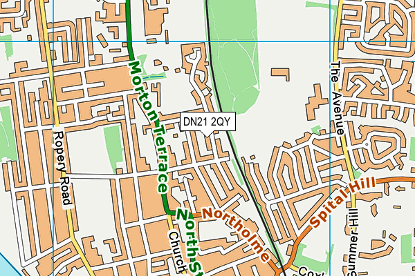 DN21 2QY map - OS VectorMap District (Ordnance Survey)
