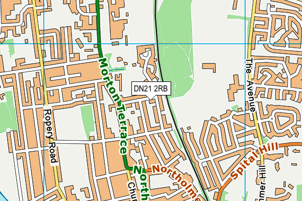 DN21 2RB map - OS VectorMap District (Ordnance Survey)