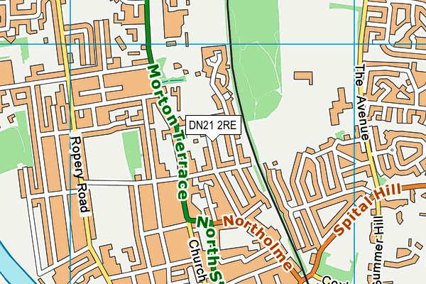 DN21 2RE map - OS VectorMap District (Ordnance Survey)