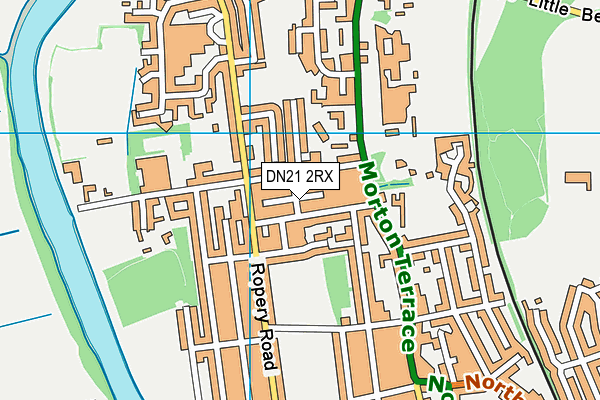 DN21 2RX map - OS VectorMap District (Ordnance Survey)