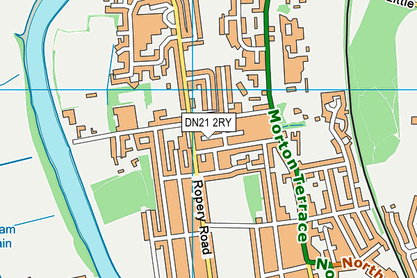 DN21 2RY map - OS VectorMap District (Ordnance Survey)
