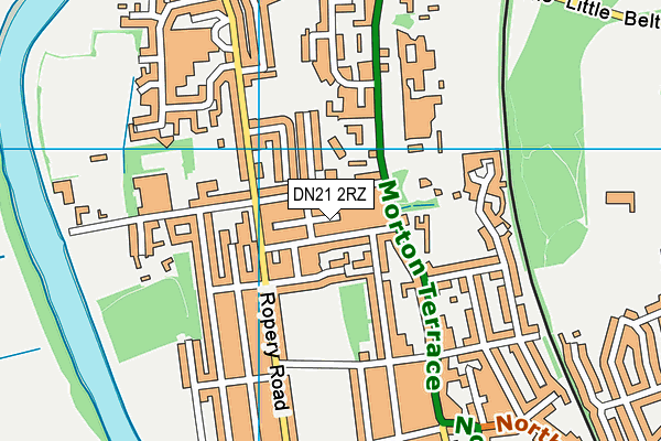 DN21 2RZ map - OS VectorMap District (Ordnance Survey)