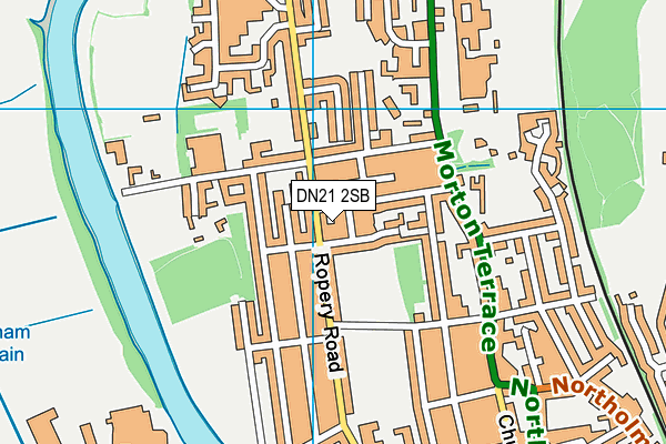 DN21 2SB map - OS VectorMap District (Ordnance Survey)