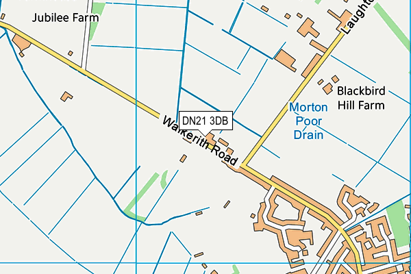 DN21 3DB map - OS VectorMap District (Ordnance Survey)