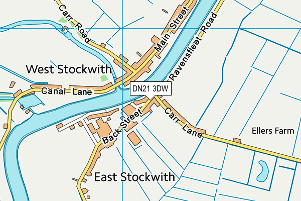 DN21 3DW map - OS VectorMap District (Ordnance Survey)