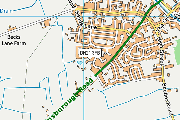 DN21 3FB map - OS VectorMap District (Ordnance Survey)