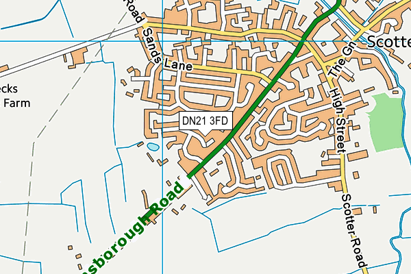 DN21 3FD map - OS VectorMap District (Ordnance Survey)