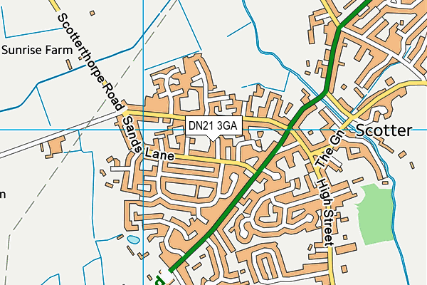 DN21 3GA map - OS VectorMap District (Ordnance Survey)