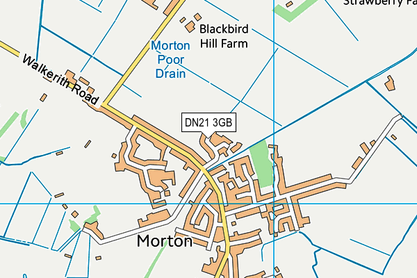 DN21 3GB map - OS VectorMap District (Ordnance Survey)