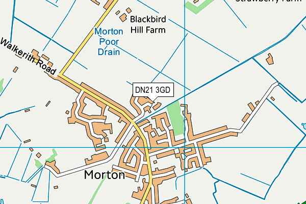 DN21 3GD map - OS VectorMap District (Ordnance Survey)