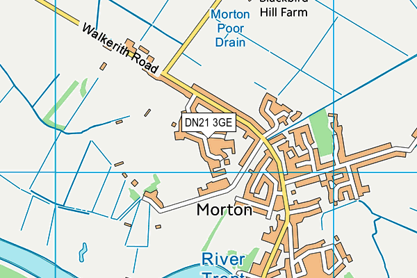 DN21 3GE map - OS VectorMap District (Ordnance Survey)