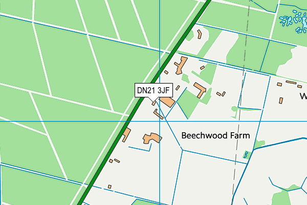 DN21 3JF map - OS VectorMap District (Ordnance Survey)