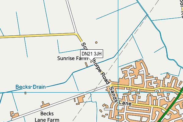 DN21 3JH map - OS VectorMap District (Ordnance Survey)