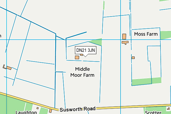 DN21 3JN map - OS VectorMap District (Ordnance Survey)