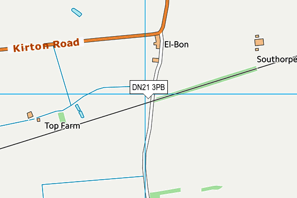 DN21 3PB map - OS VectorMap District (Ordnance Survey)