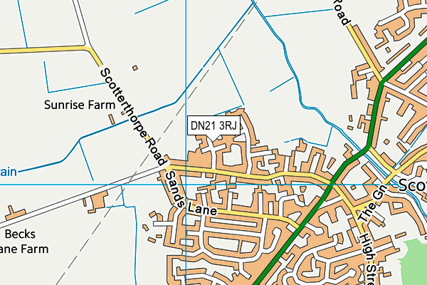DN21 3RJ map - OS VectorMap District (Ordnance Survey)