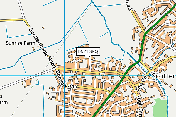 DN21 3RQ map - OS VectorMap District (Ordnance Survey)