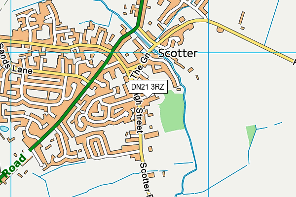 DN21 3RZ map - OS VectorMap District (Ordnance Survey)