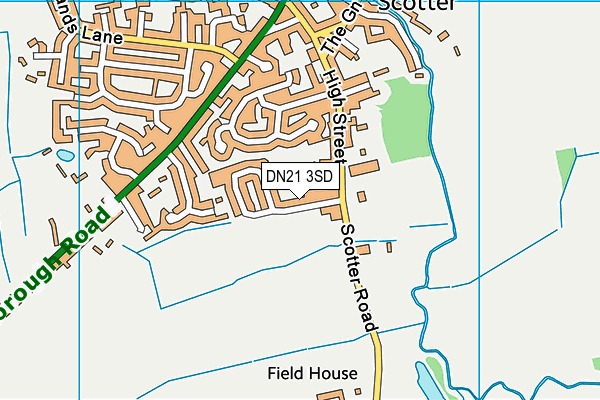 DN21 3SD map - OS VectorMap District (Ordnance Survey)