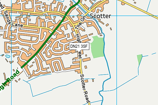 DN21 3SF map - OS VectorMap District (Ordnance Survey)