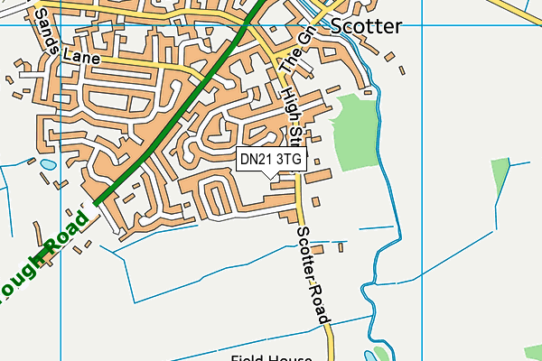 DN21 3TG map - OS VectorMap District (Ordnance Survey)
