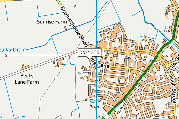 DN21 3TR map - OS VectorMap District (Ordnance Survey)