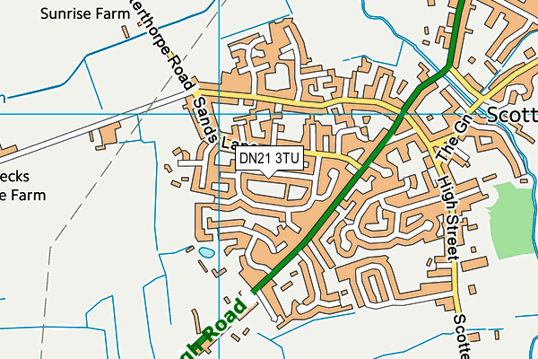 DN21 3TU map - OS VectorMap District (Ordnance Survey)