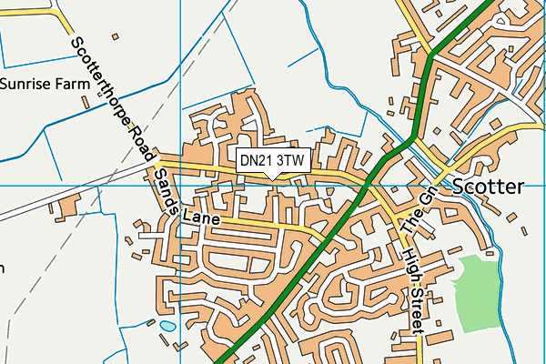 DN21 3TW map - OS VectorMap District (Ordnance Survey)