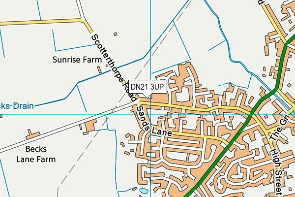 DN21 3UP map - OS VectorMap District (Ordnance Survey)