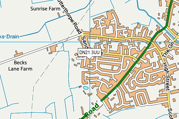 DN21 3UU map - OS VectorMap District (Ordnance Survey)
